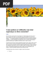 Oleos Essenciais e Seu Uso