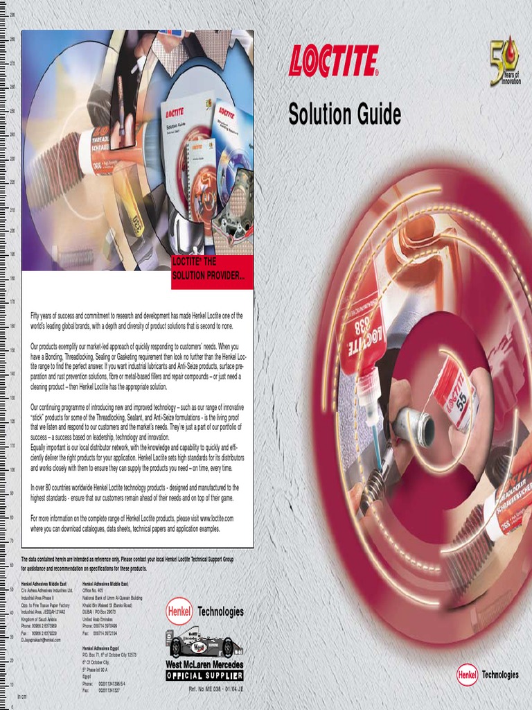 Loctite Solution Guide, PDF, Wear