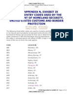 9 Fam Appendix N, Exhibit Ix Port-Of-Entry Codes Used by The Department of Homeland Security, United States Customs and Border Protection