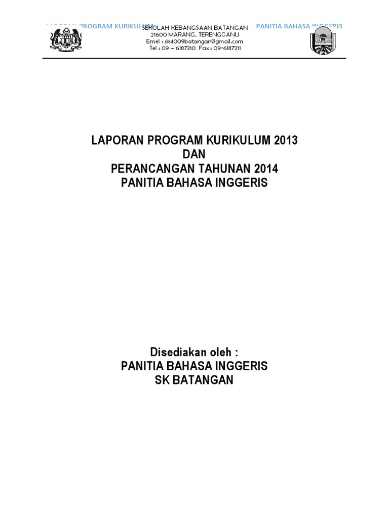 Laporan Kurikulum Panitia Bahasa Inggeris