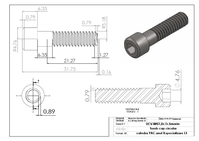 Circular Head Screw Diagram | PDF