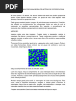 INSTRUÇÃO PARA PREPARAÇÃO DO RELATÓRIO DE ESTEREOLOGIA