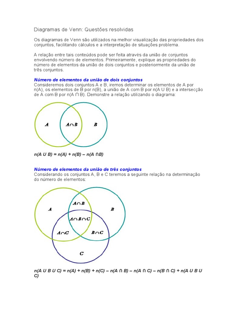 Exercícios Para Praticar (Diagrama de Venn, Tabelas de Dupla Entrada,  Diagrama Em Árvore), PDF