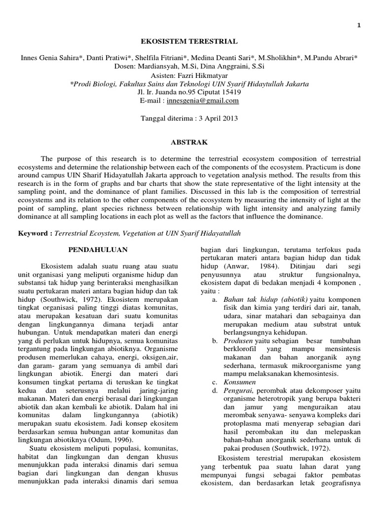 Ekosistem Terestrial Jurnal Ok