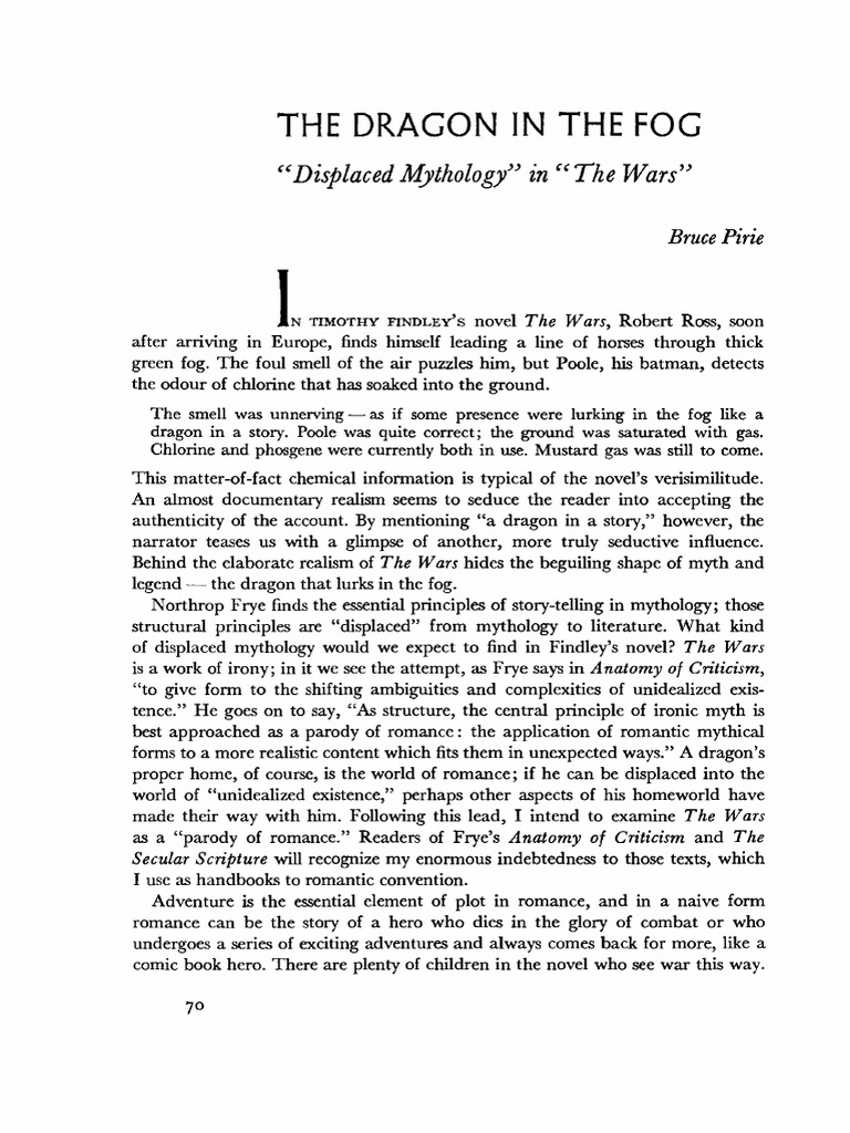 Displaced Mythology in The Wars | PDF | Storytelling | Hero