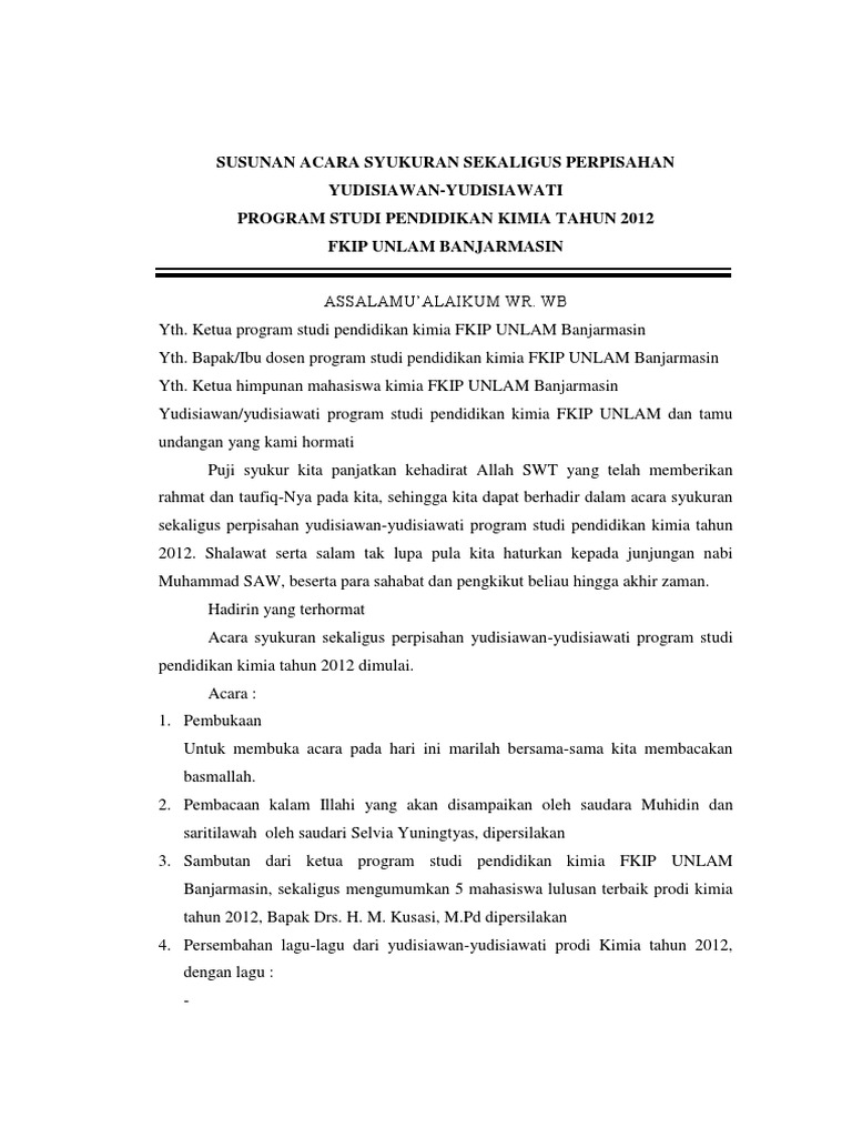 Kumpulan Naskah Mc Acara Syukuran Terbaru