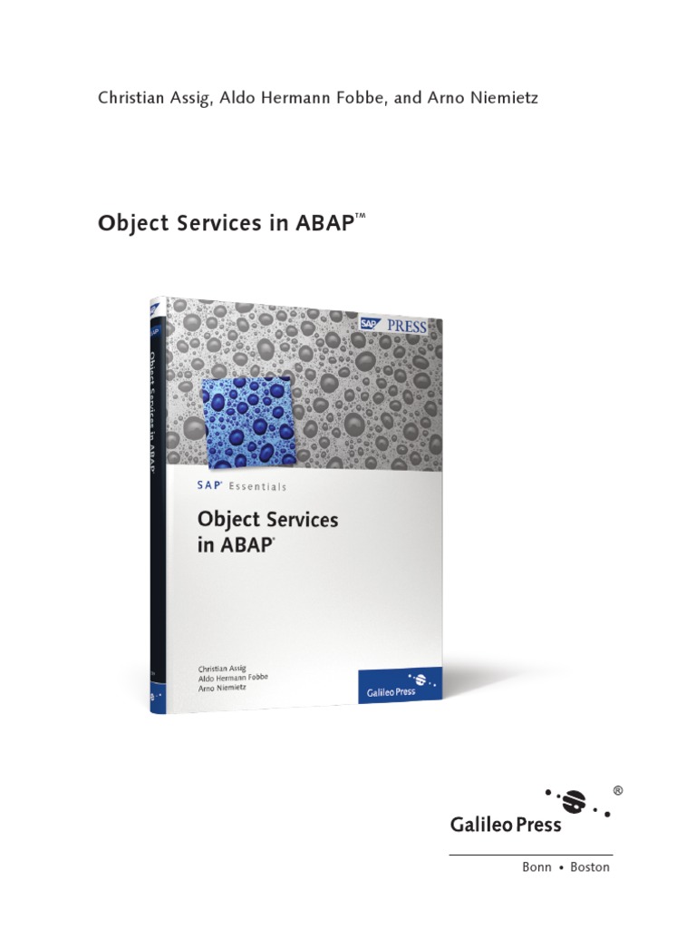Sappress Object Services in Abap | PDF