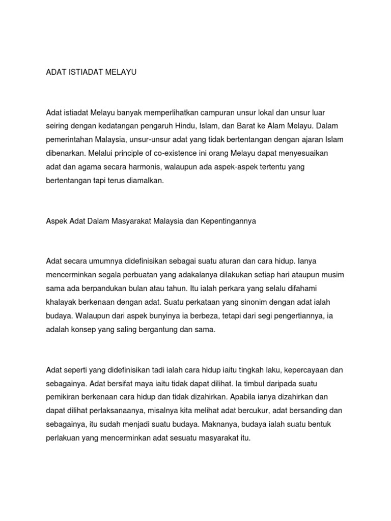 Adat Istiadat Melayu Pdf