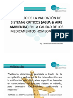 El Impacto de La Validacion de Sistemas Criticos en La Calidad de Los Medicamentos Homeopaticos