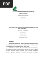 Relatório de Detecção de Proteínas Dos Alimentos Com Teste Do Biureto