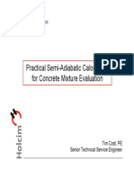 Practical Semi-Adiabatic Calorimetry For Concrete Mixture Evaluation