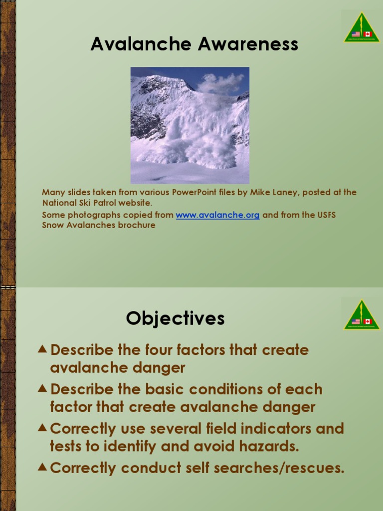 7th Grade Avalanche Powerpoint Snow Meteorological Phenomena