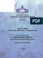 Codigo Del Nino Nina y Adolescente Ley 2026