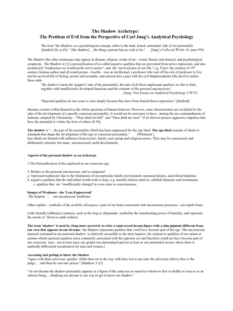 shadow work jung shadow psychology analytical psychology free