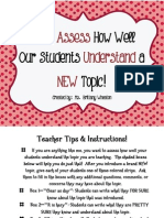 Assessing Student Comprehension of A New Topic