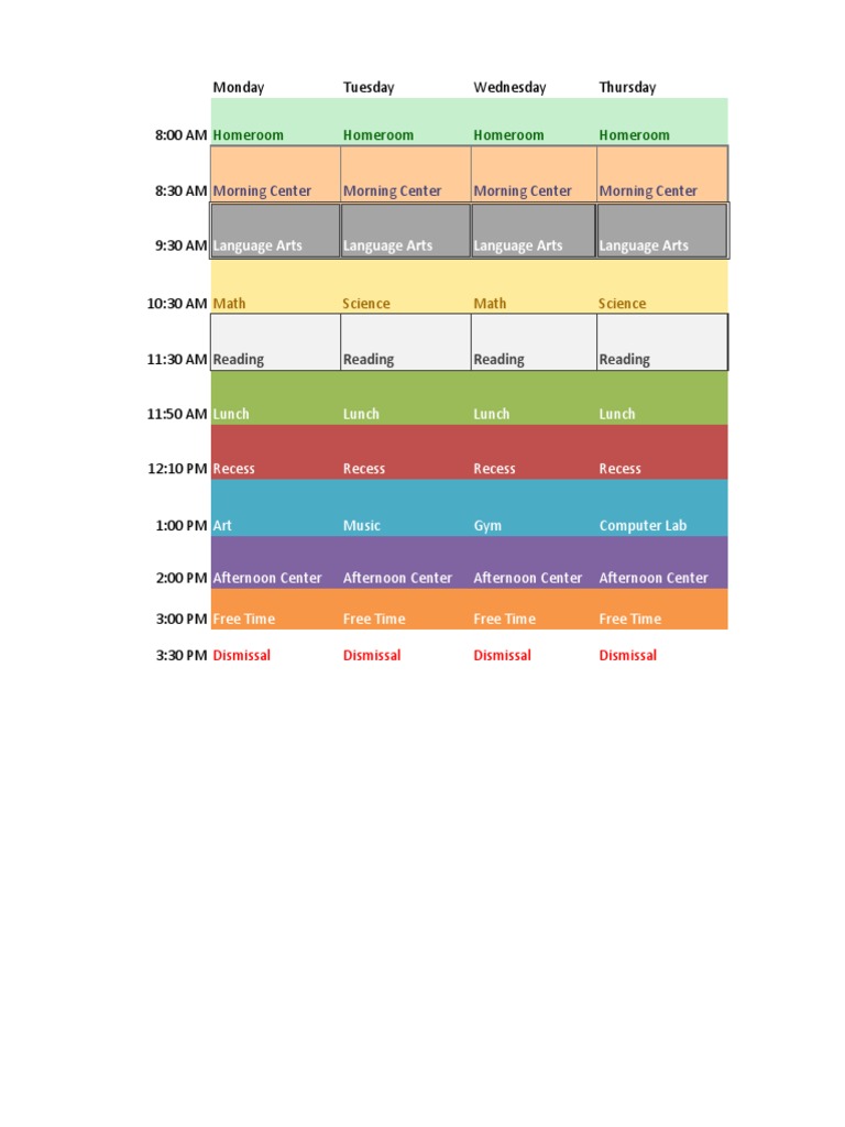 Daily Schedule PDF