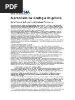 A propósito da ideologia do género Nota da CEP