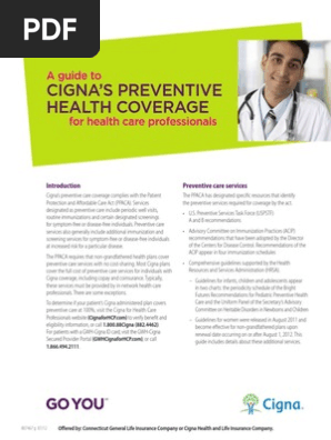 Cigna Preventive Health Coverage Guide Colonoscopy