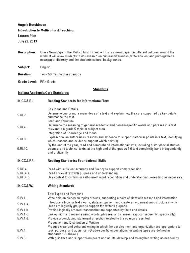 class newspaper lesson plan Page Layout Newspapers