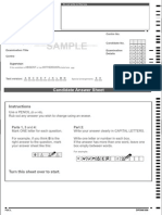 Sample: Candidate Answer Sheet