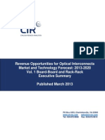 Executive Summary From REVENUE OPPORTUNITIES FOR OPTICAL INTERCONNECTS: MARKET AND TECHNOLOGY FORECAST - 2013-2020-VOL. I