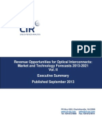 Executive Summary From: REVENUE OPPORTUNITIES FOR OPTICAL INTERCONNECTS:MARKET AND TECHNOLOGY FORECAST - 2013 TO 2020 VOL II