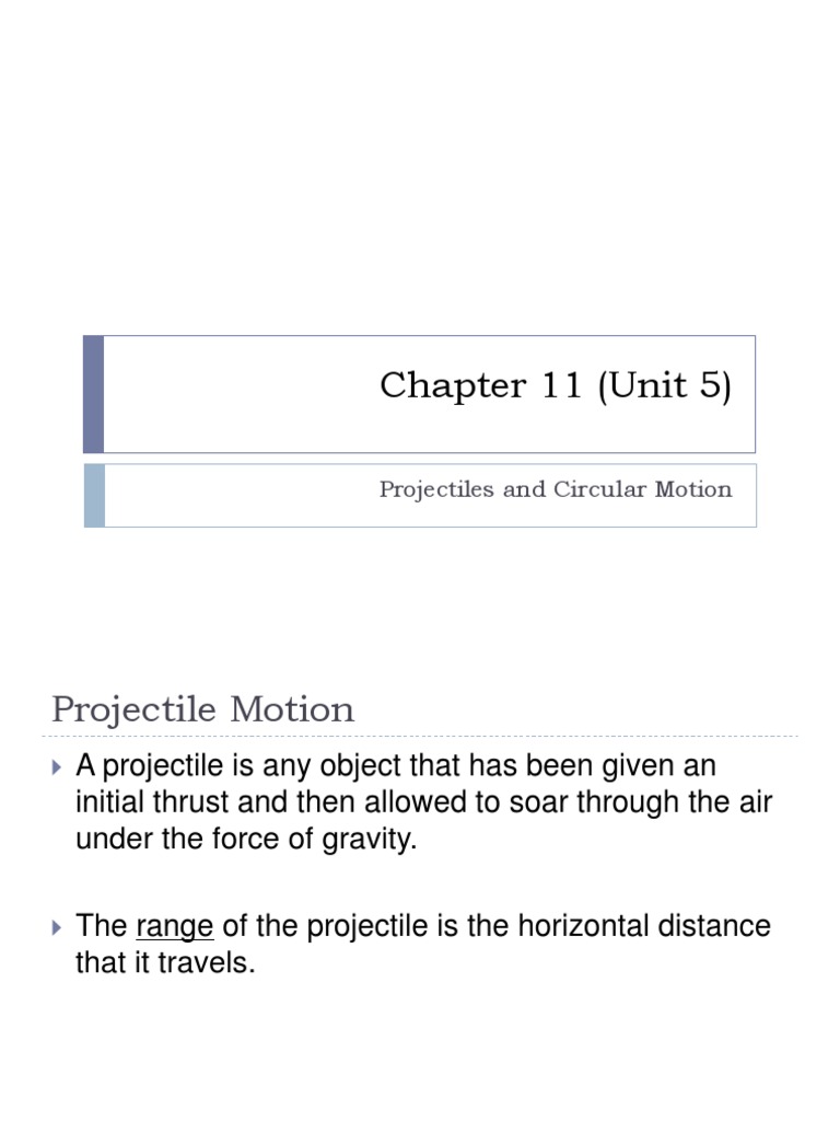 Chapter 11 - Projectiles and Circular Motion | PDF | Acceleration ...