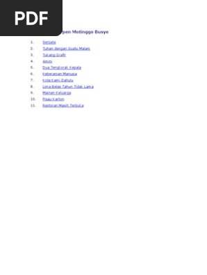 Kumpulan Cerpen Motinggo Busye Pdf