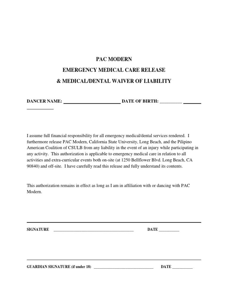 PAC Modern Liability Waiver Form | PDF