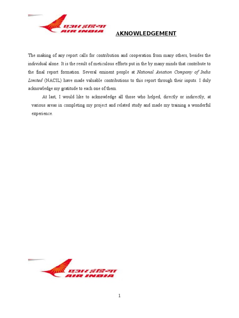 air india research report