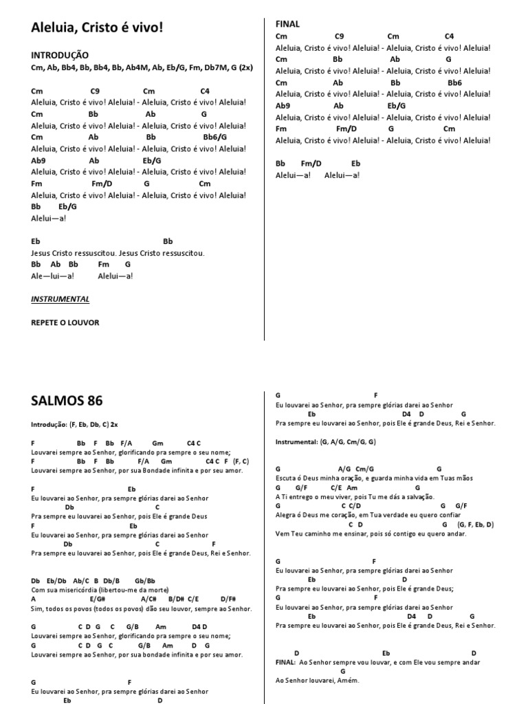 Cifras para Instrumental, PDF, Oração do Senhor