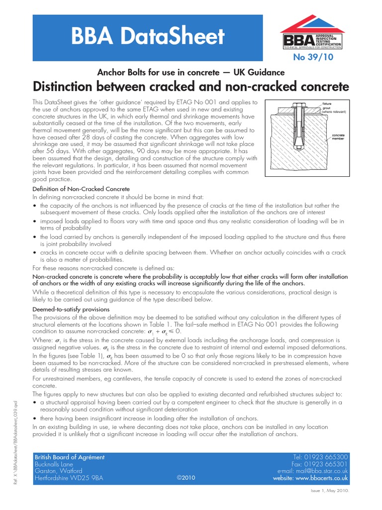 UK GuidanceUse of Anchor Bolts in Concrete PDF Structural Load