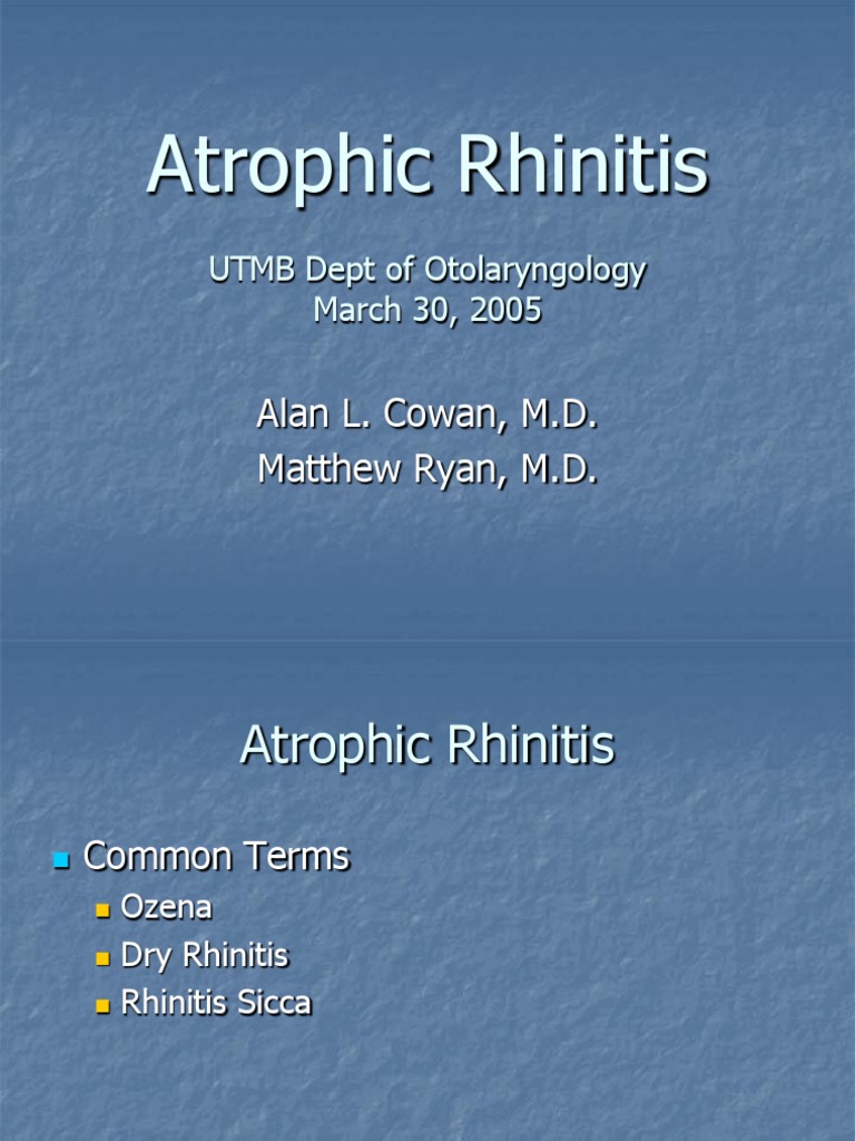 Atrophic Rhinitis Slides 050330 | PDF | Science & Mathematics