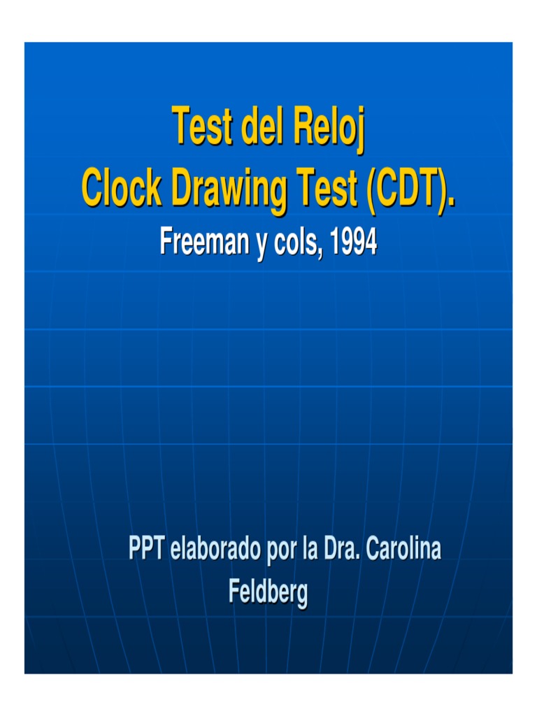Evaluación Cognitiva: Test del Reloj | PDF | Reloj | Especialidades Medicas