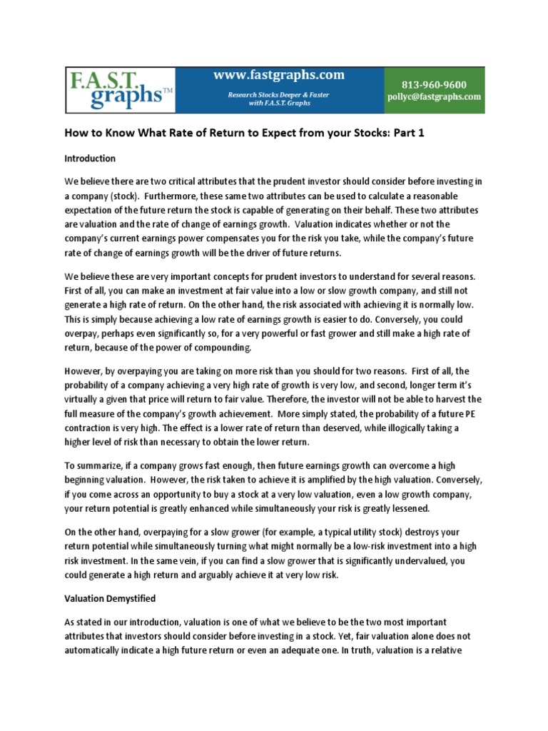 Fast Graph Howtoknowpart1 | PDF | Price–Earnings Ratio | Valuation ...