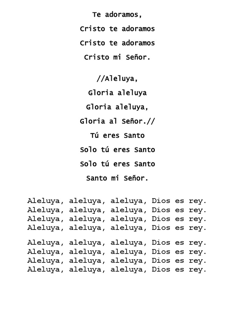 Aleluya Gloria Aleluya aleluya gloria aleluya