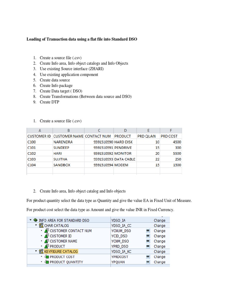 Loading of Transaction Data Using A Flat File Into Standard DSO | PDF ...