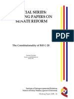Special Series: Working Papers ON Senate Reform: The Constitutionality of Bill C 20