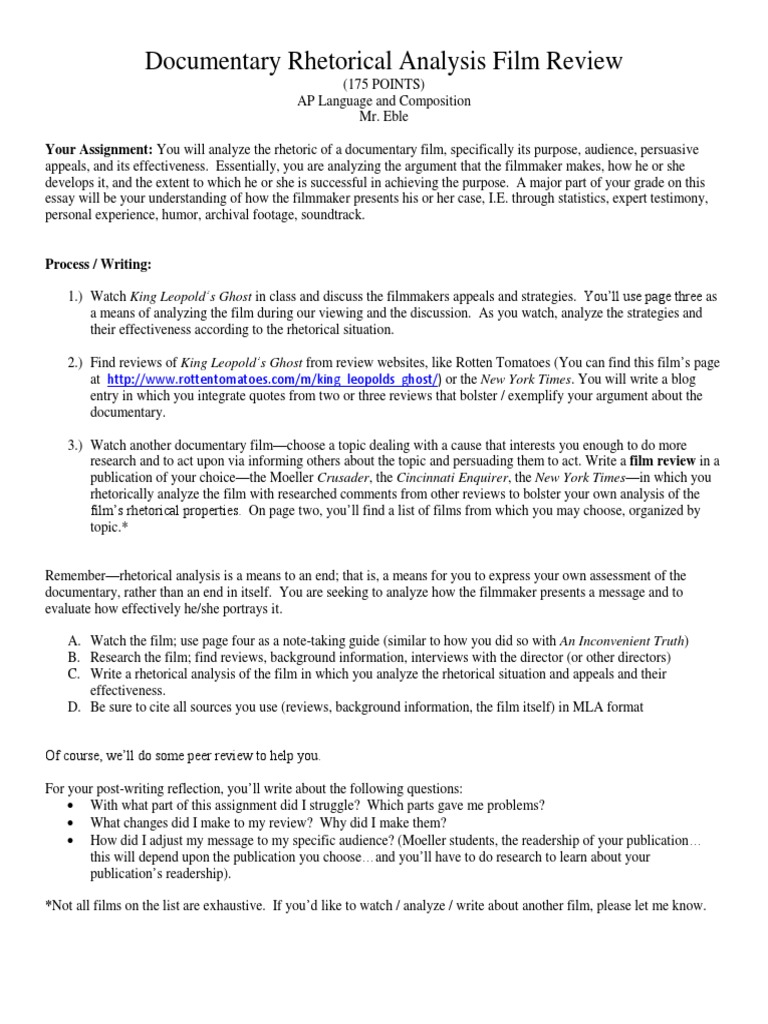 Documentary essay format image