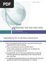 Estimating The Risk Free Rate: Aswath Damodaran