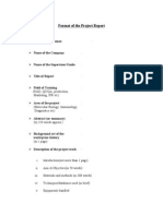 Format of The Project Report