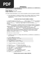 Atividades de recesso Silvia Gramática e Prod. texto 6º ano