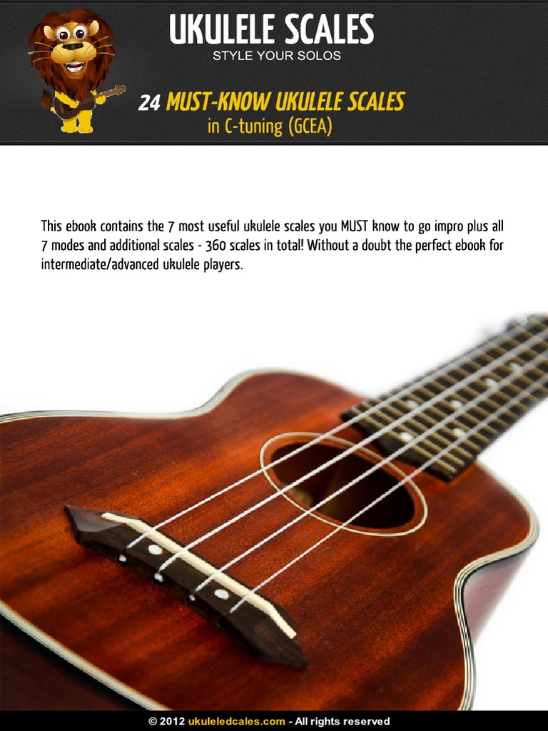 24 must common ukulele scales modes soprano c tuning gcea minor scale