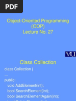 Object Oriented Programming (OOP) - CS304 Power Point Slides Lecture 27