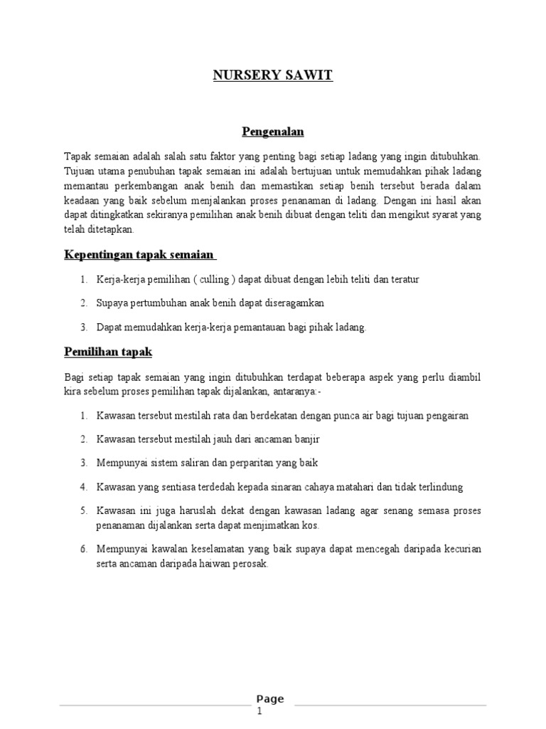 Nursery Sawit Pdf