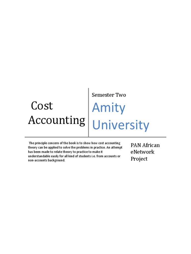 Cost Accounting Book PDF Cost Accounting Cost