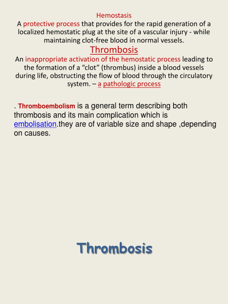 Hemostasis and Thrombosis Explained | PDF | Hemostasis | Coagulation