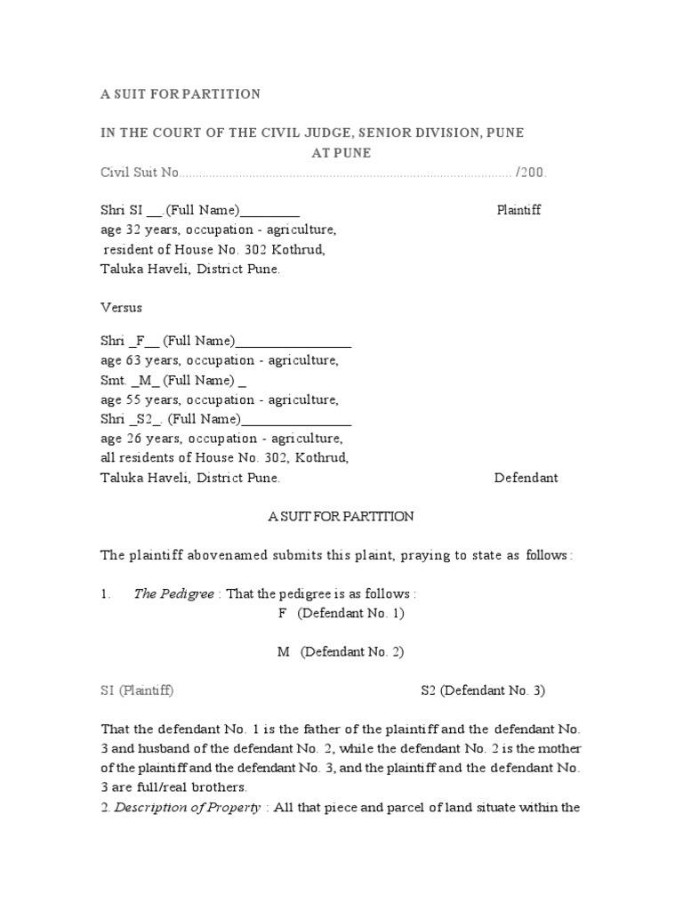 43 A Suit For Partition PDF Jargon Legal Communication