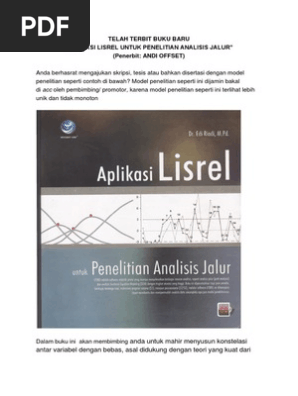 Buku Aplikasi Lisrel Untuk Penelitian Analisis Jalur