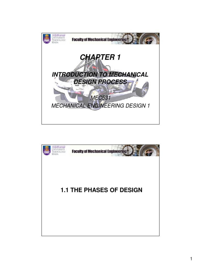 Introduction to Mechanical Design Process | PDF | Engineering Design ...
